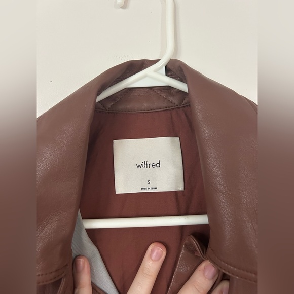 Wilfred Ganna Vegan Leather Shirt Jacket Brown Smal - Picture 5 of 11